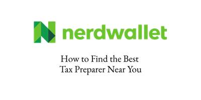NerdWallet logo above the article title How to Find the Best Tax Preparer Near You, featuring CPA Angie Toney